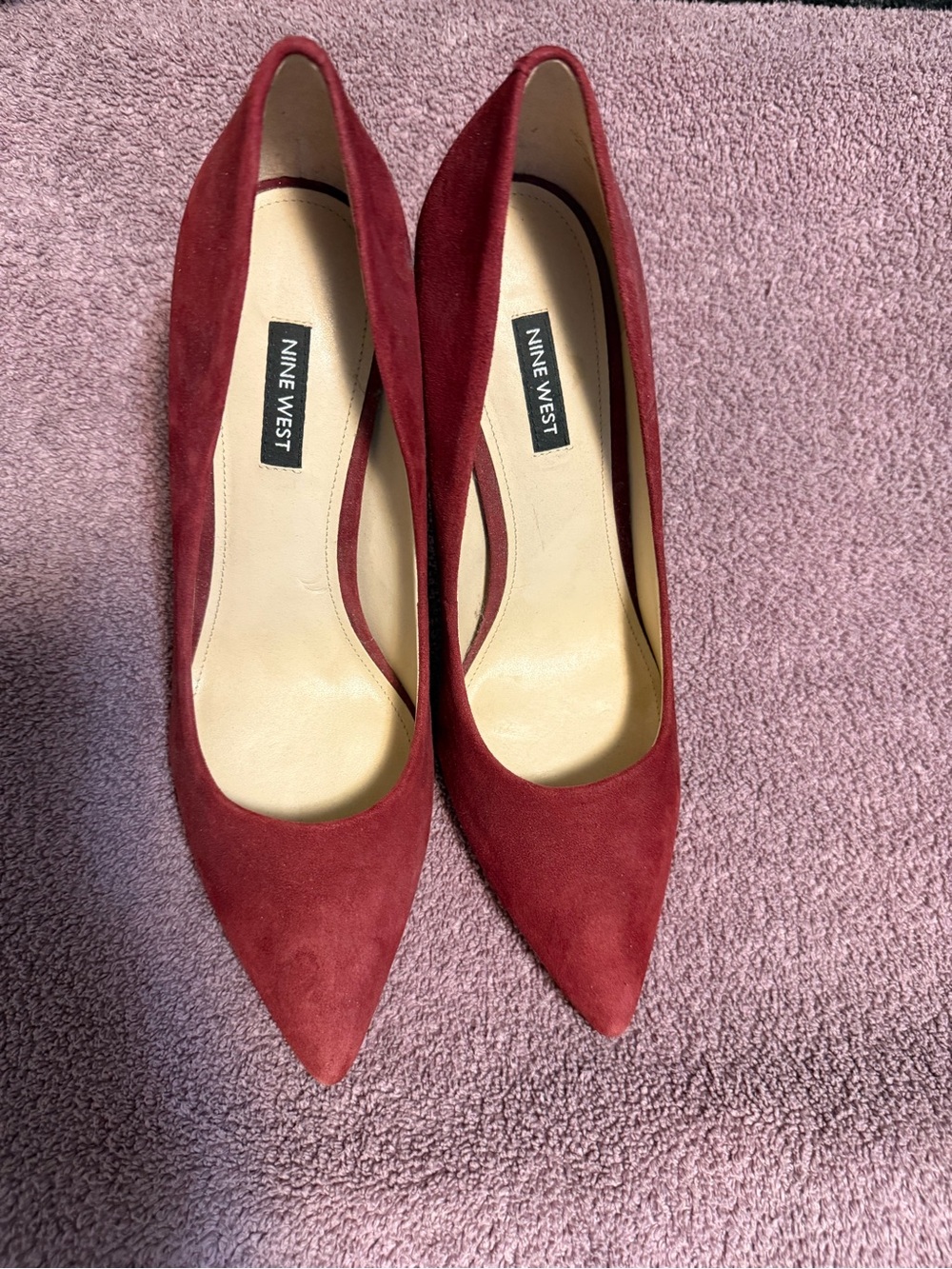 Nine West Rust Suede Pointed-Toe Pumps